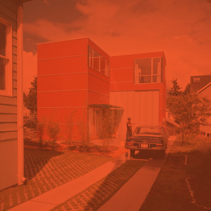 Home Photo Overlayed In Brand Orange